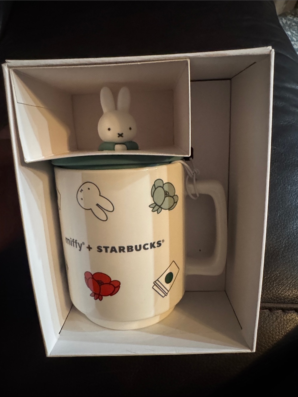 BNIB STARBUCKS X MIFFY CERAMIC COFFEE MUG WITH LID LIMITED EDITION NEW WITH BOX